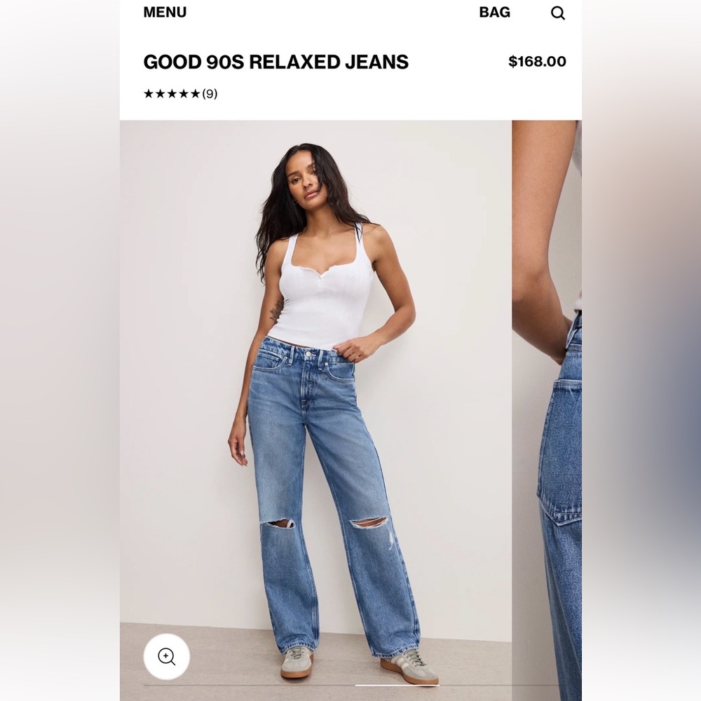 NWT Good American 90s Mid-Rise Relaxed Jeans